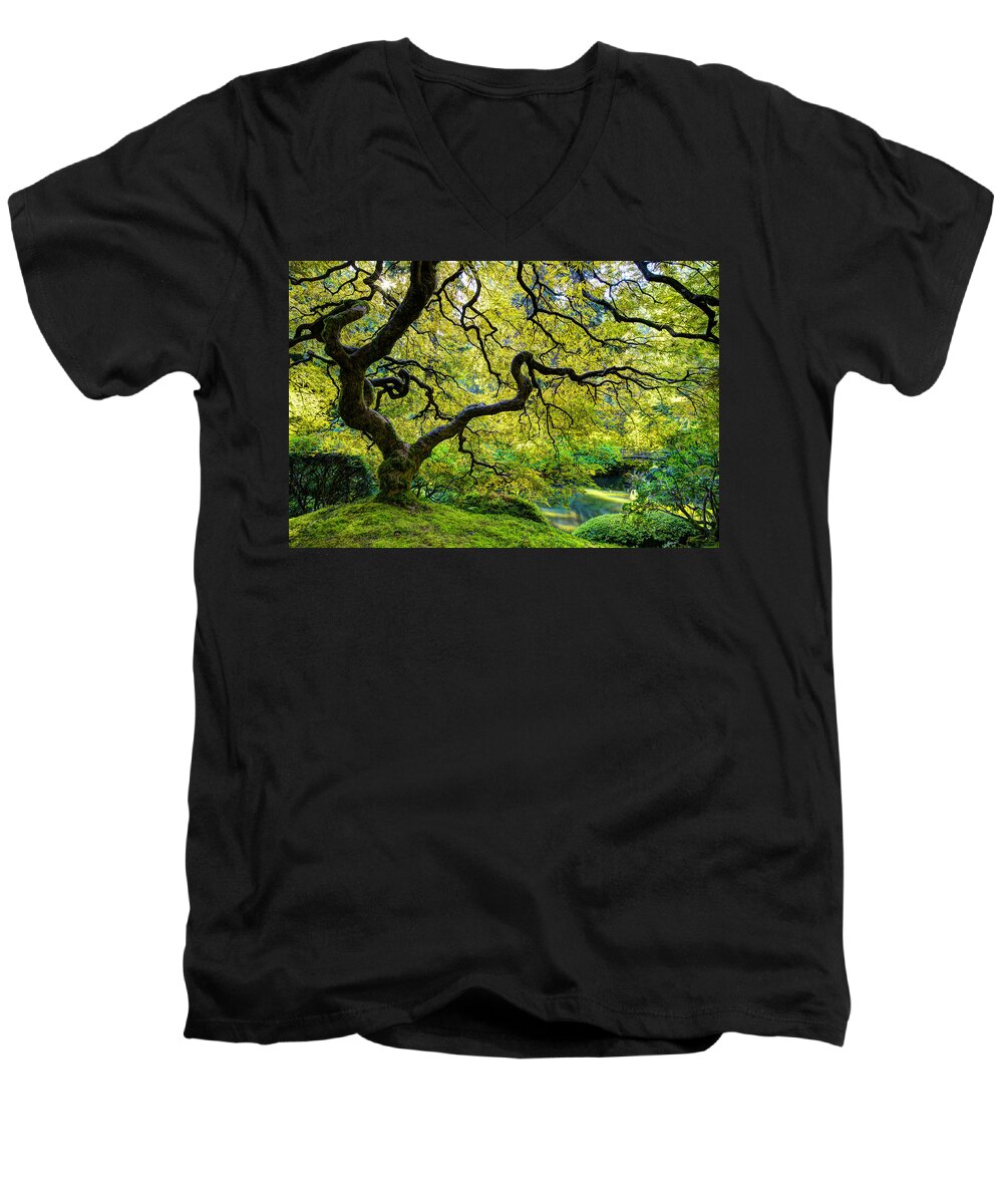 Maple Men's V-Neck T-Shirt featuring the photograph Green by Dustin LeFevre