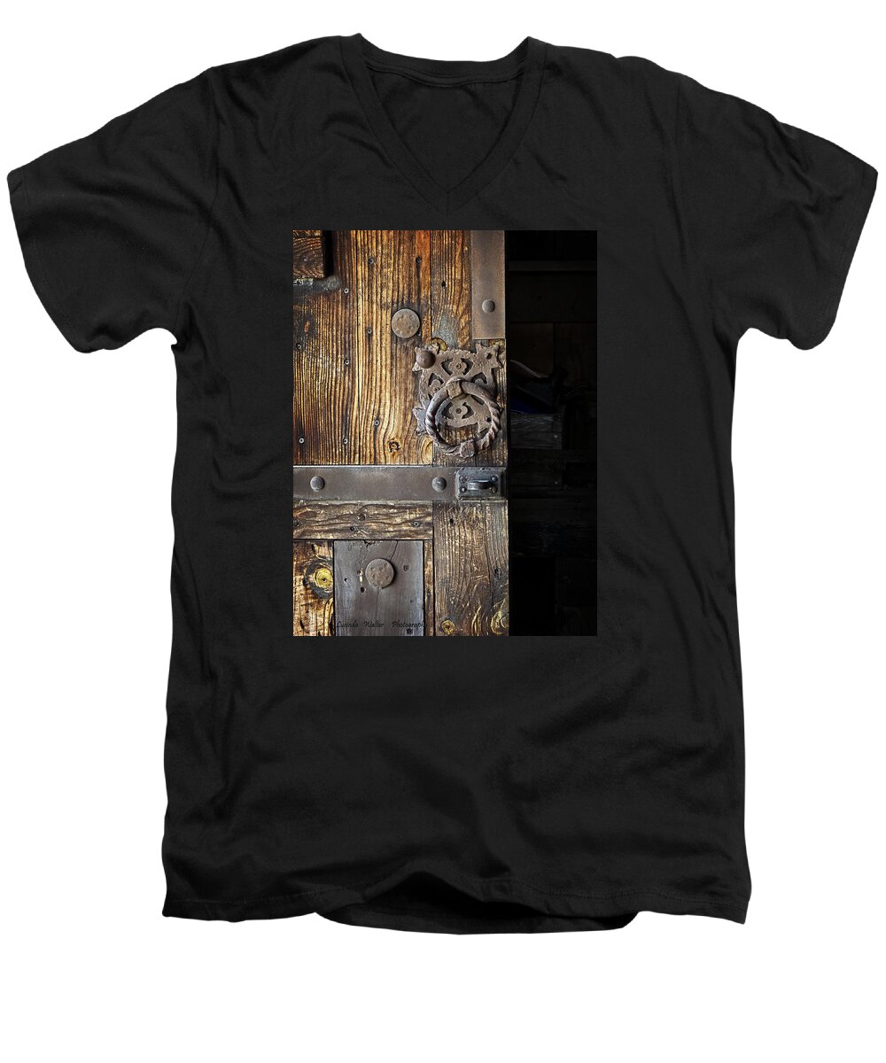 Wood Men's V-Neck T-Shirt featuring the photograph Hardware by Lucinda Walter