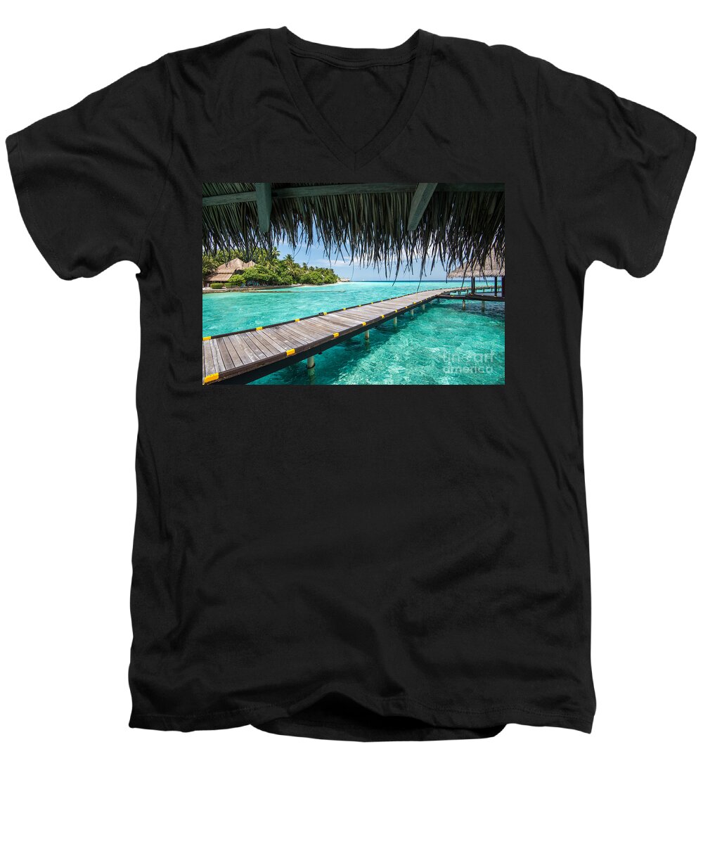 Boardwalk Men's V-Neck T-Shirt featuring the photograph Heavenly View by Hannes Cmarits
