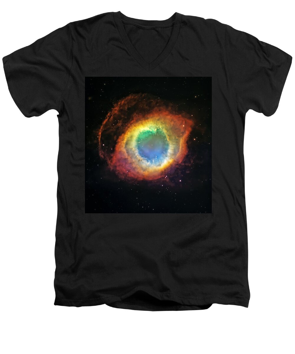 Universe Men's V-Neck T-Shirt featuring the photograph Helix Nebula 2 by Jennifer Rondinelli Reilly - Fine Art Photography