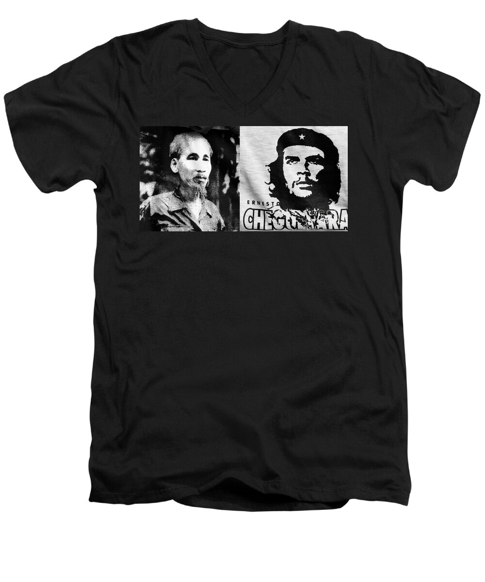 Ho Men's V-Neck T-Shirt featuring the photograph Ho Chi Minh and Che Guevara by Rick Piper Photography
