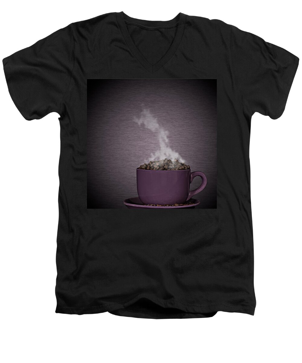 Art Men's V-Neck T-Shirt featuring the photograph Hot Coffee by Gert Lavsen