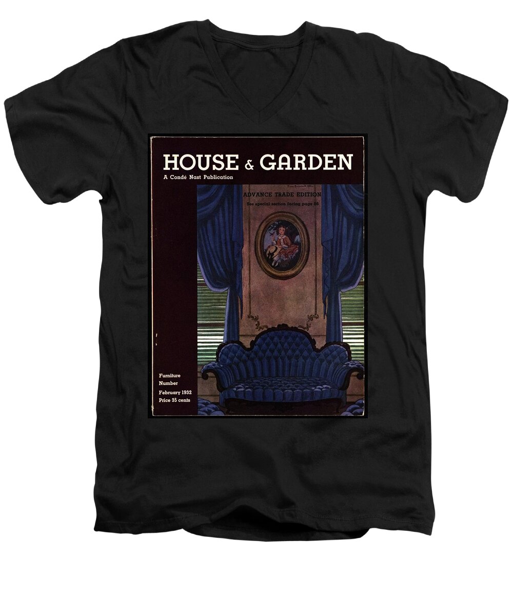 House And Garden Men's V-Neck T-Shirt featuring the photograph House And Garden Furniture Number by Pierre Brissaud