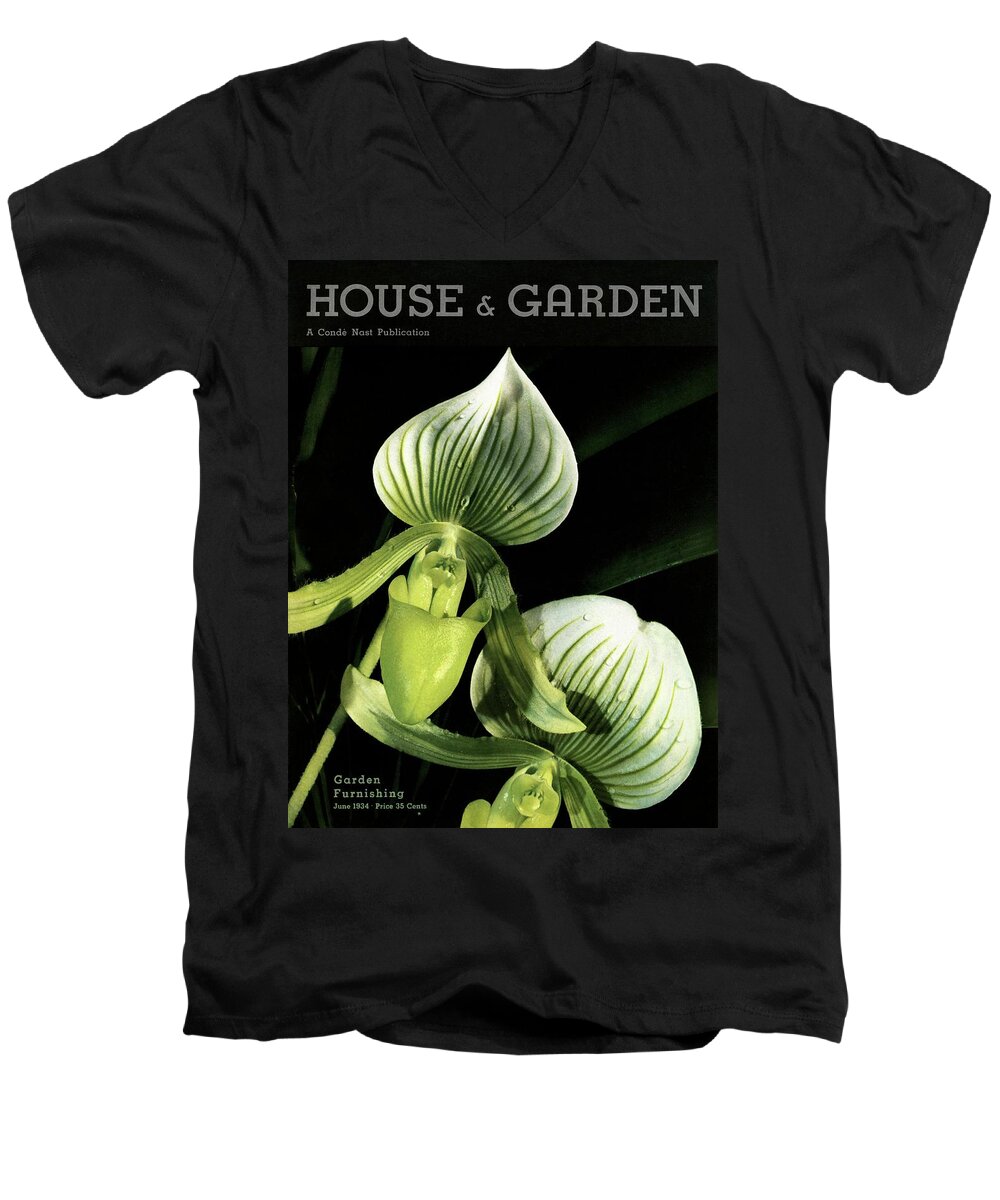 House And Garden Men's V-Neck T-Shirt featuring the photograph House And Garden Garden Furnishing Number Cover by Anton Bruehl