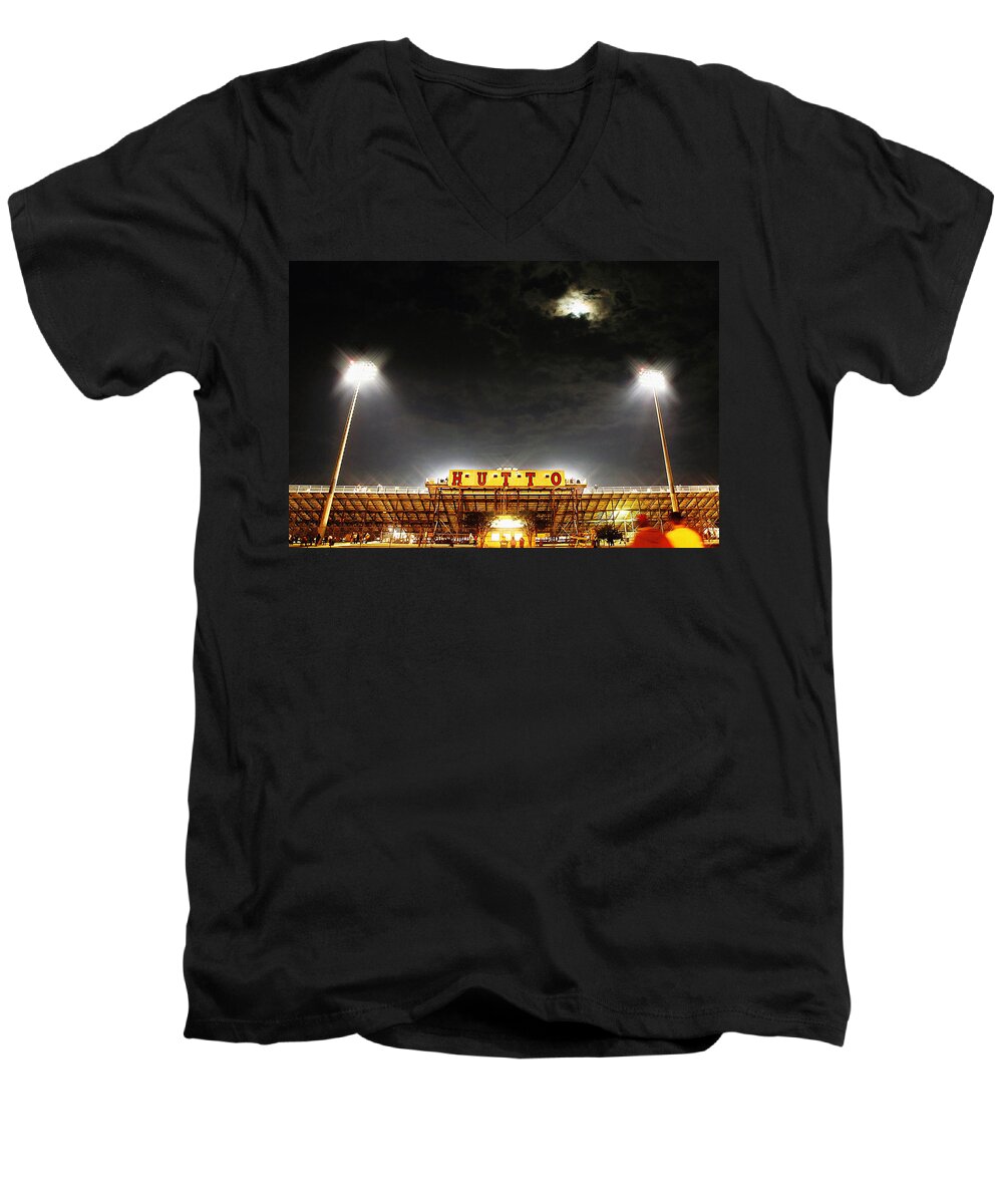 Hutto High School Men's V-Neck T-Shirt featuring the photograph Hutto Hippo Stadium by Trish Mistric