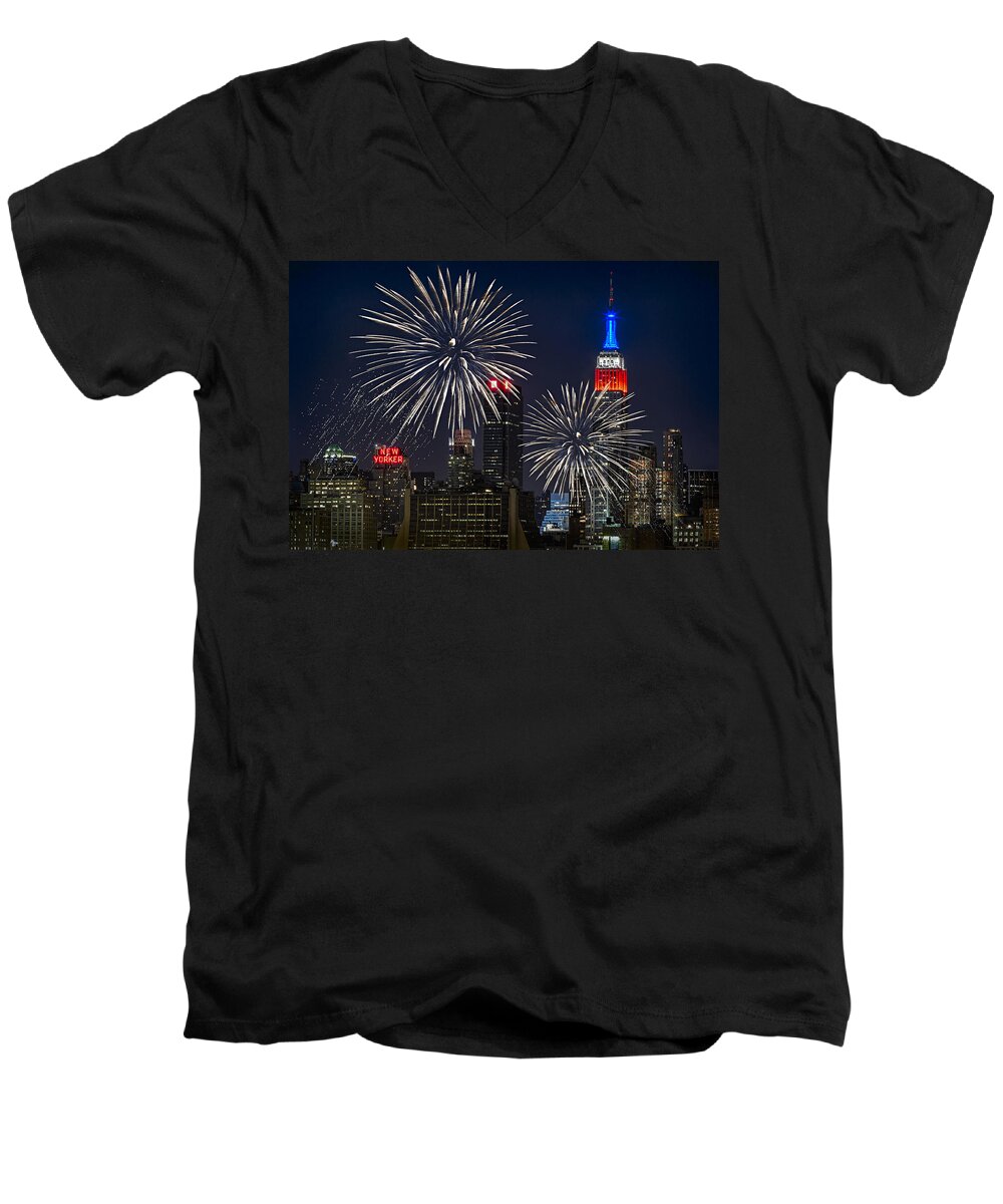 4th Of July Men's V-Neck T-Shirt featuring the photograph Independence Day by Eduard Moldoveanu