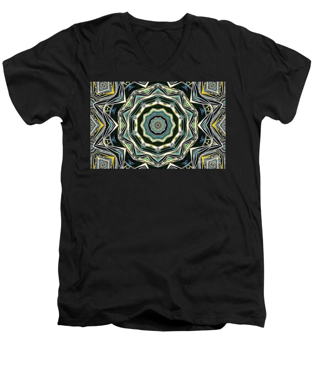 Kaleidoscope Men's V-Neck T-Shirt featuring the photograph Kaleidoscope by Oksana Semenchenko