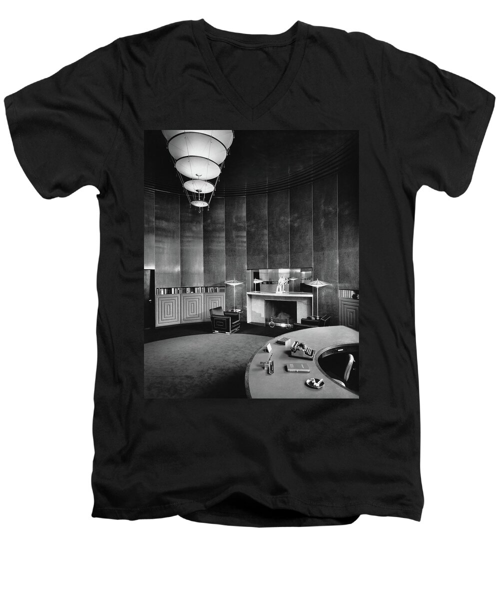 Interior Men's V-Neck T-Shirt featuring the photograph Katharine Brush's Study by F. S. Lincoln