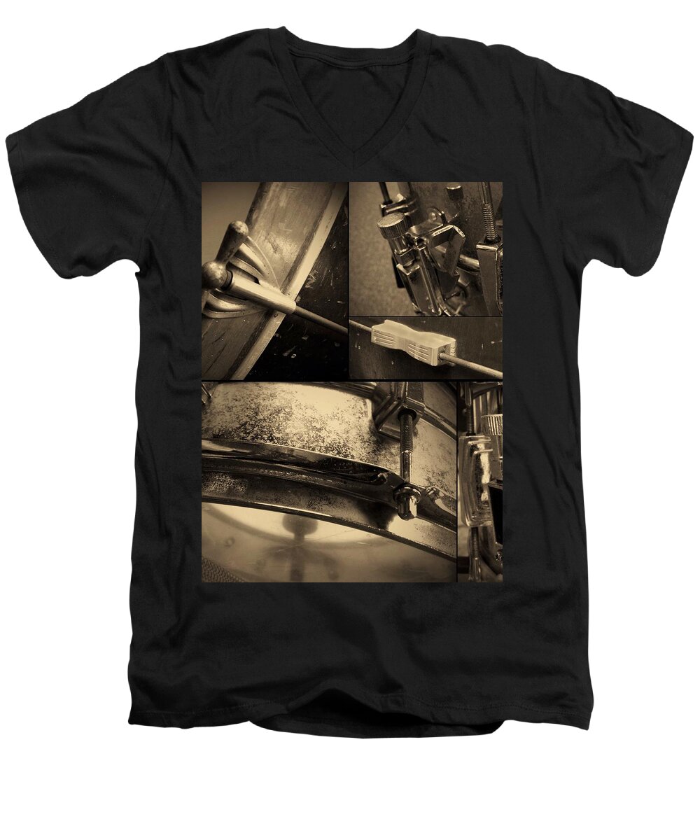 Drum Men's V-Neck T-Shirt featuring the photograph Keeping Time by Photographic Arts And Design Studio