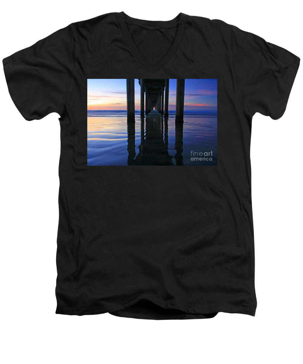 Landscapes Men's V-Neck T-Shirt featuring the photograph La Jolla Dream Light by John F Tsumas