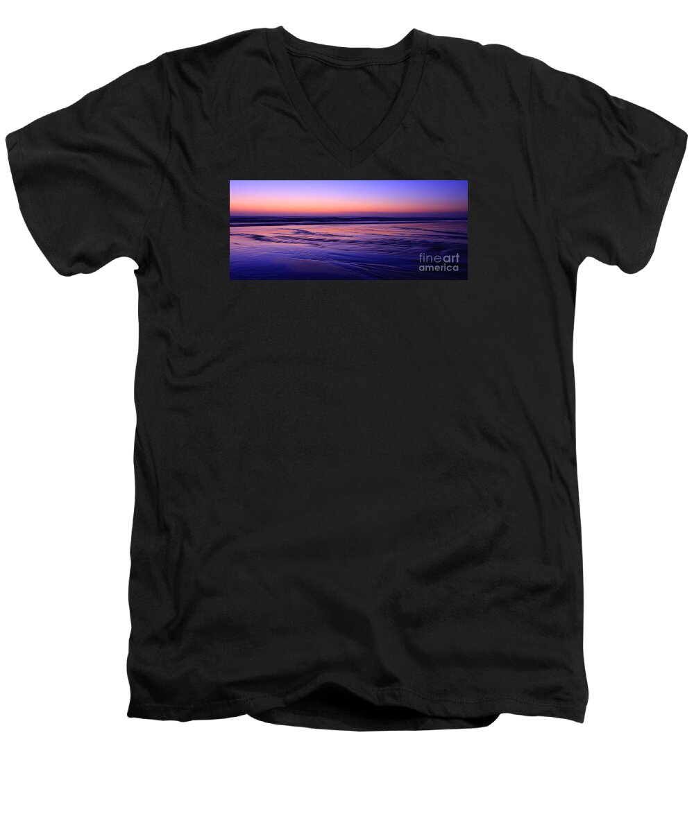 Landscapes Men's V-Neck T-Shirt featuring the photograph La Jolla Shores Twilight by John F Tsumas