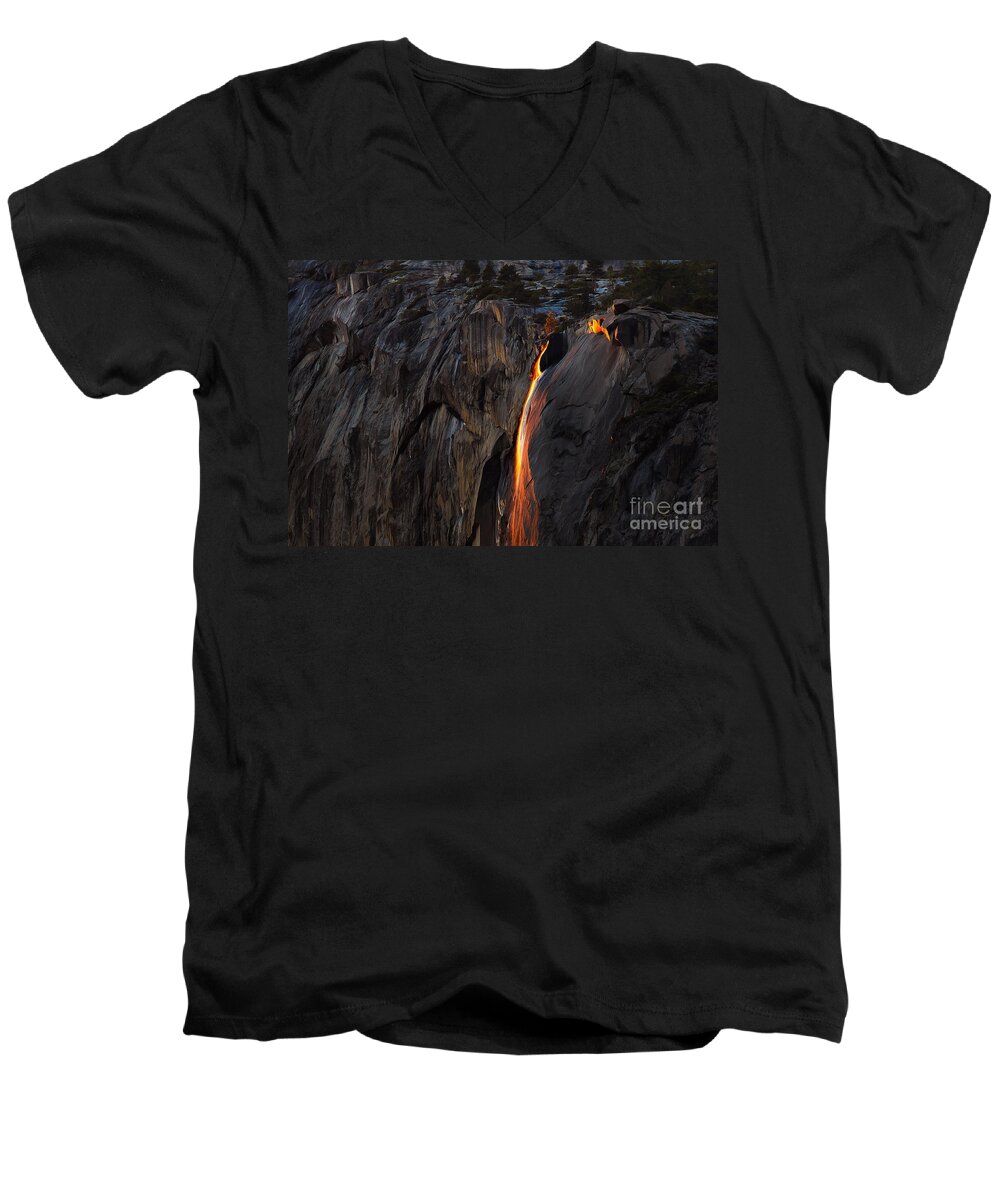Yosemite Men's V-Neck T-Shirt featuring the photograph Lava Flow by Anthony Michael Bonafede