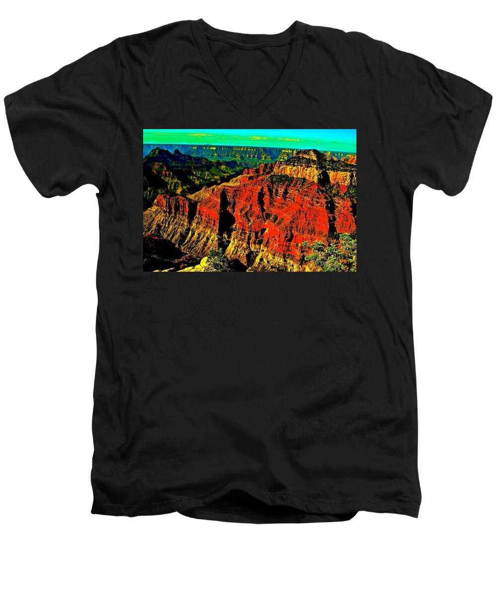 Grand Canyon Men's V-Neck T-Shirt featuring the photograph Layers of Time by Jim Hogg