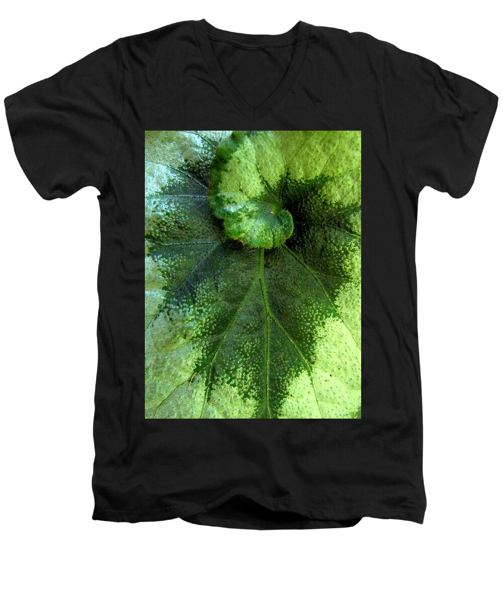 Leaf Men's V-Neck T-Shirt featuring the photograph Leafy Greens by Lori Lafargue