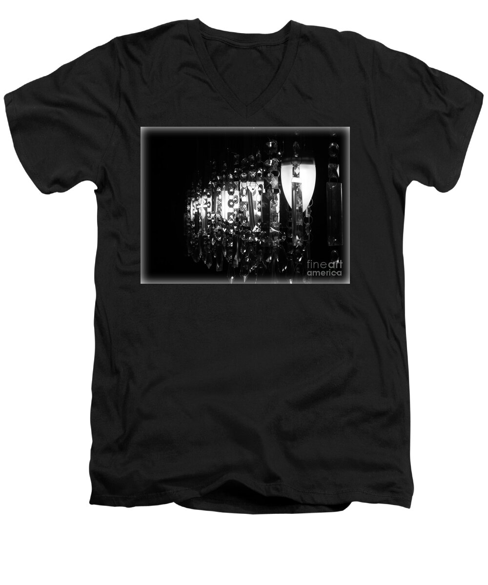 Lights Men's V-Neck T-Shirt featuring the photograph Lightwork by Clare Bevan