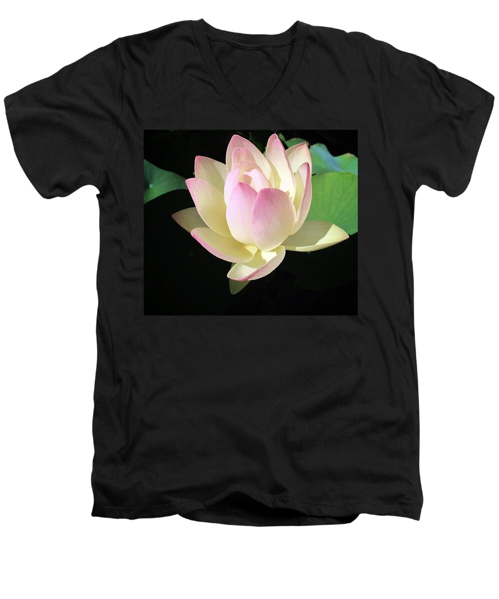 Flower Men's V-Neck T-Shirt featuring the photograph Lotus 9 by Dawn Eshelman