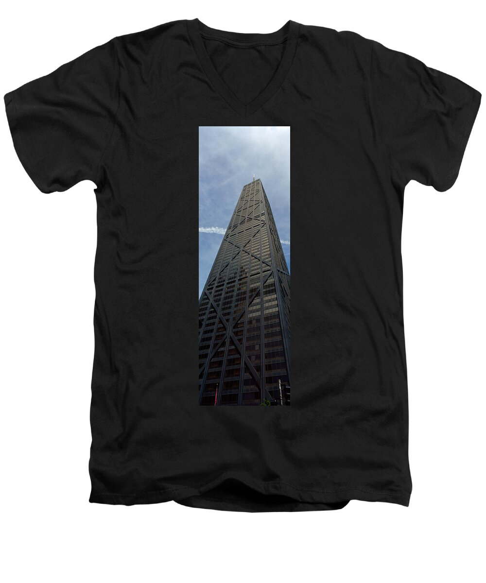 Photography Men's V-Neck T-Shirt featuring the photograph Low Angle View Of A Building, Hancock by Panoramic Images