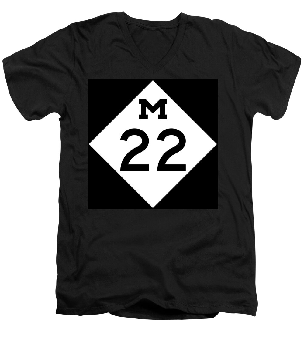 Michigan Men's V-Neck T-Shirt featuring the photograph M 22 by Sebastian Musial