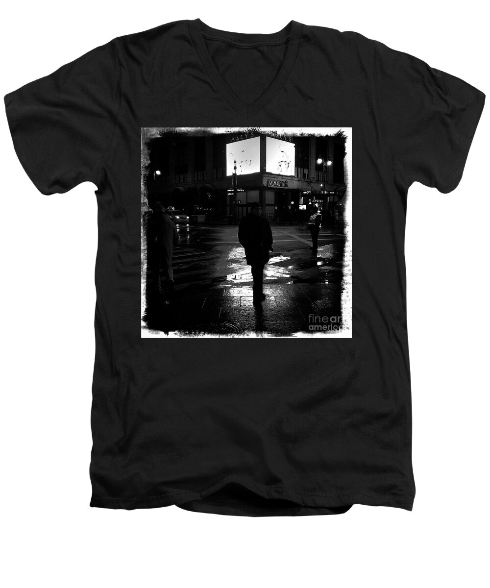 New York City Men's V-Neck T-Shirt featuring the photograph Macy's - 34th Street by James Aiken