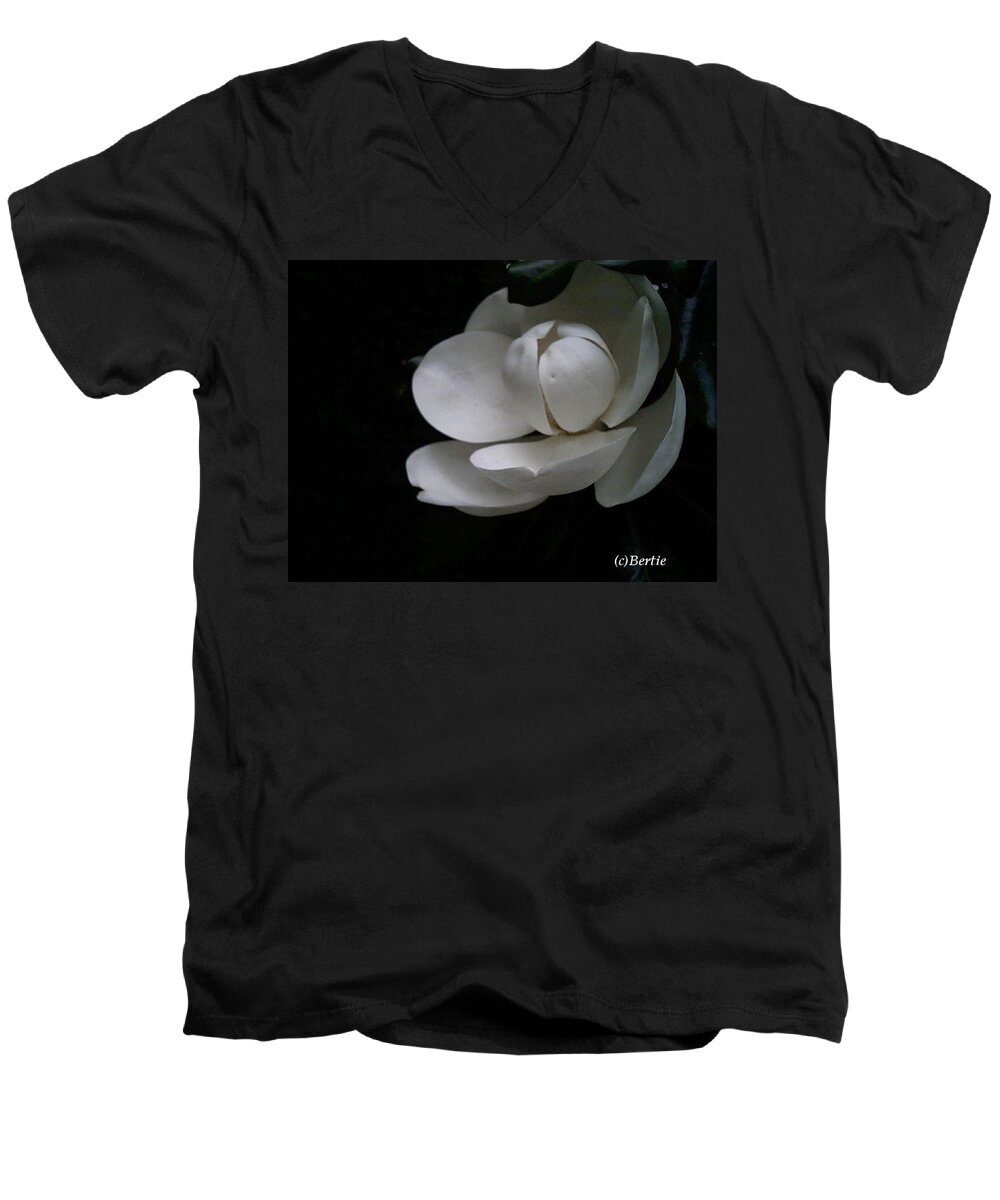 Photography Men's V-Neck T-Shirt featuring the photograph Magnolia by Bertie Edwards