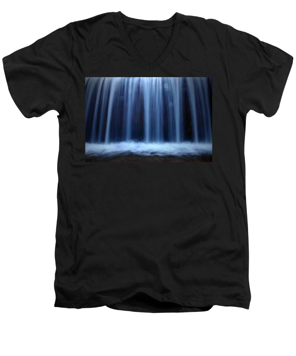 Waterfall Men's V-Neck T-Shirt featuring the photograph Melting Memories by Mark Ross