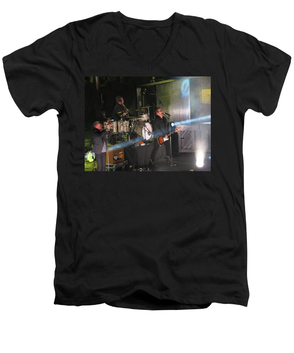 Winterjam 2013 Russ Lee Men's V-Neck T-Shirt featuring the photograph Members Of Newsong by Aaron Martens