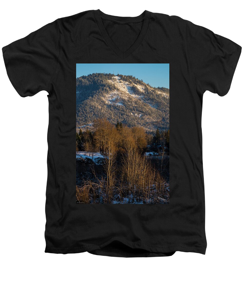 Mt Baldy Men's V-Neck T-Shirt featuring the photograph Mt Baldy near Grants Pass by Mick Anderson
