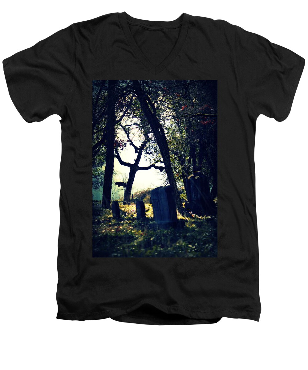 Cemetery Men's V-Neck T-Shirt featuring the photograph Mystical Fantasies by Melanie Lankford Photography