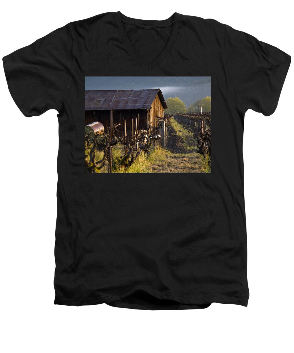 Napa Men's V-Neck T-Shirt featuring the photograph Napa Morning by Bill Gallagher