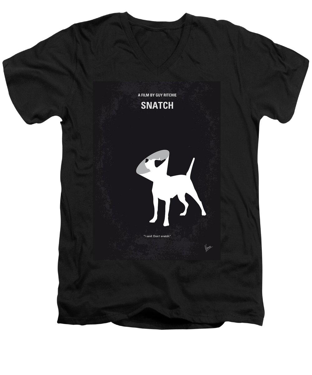 Snatch Men's V-Neck T-Shirt featuring the digital art No079 My Snatch minimal movie poster by Chungkong Art