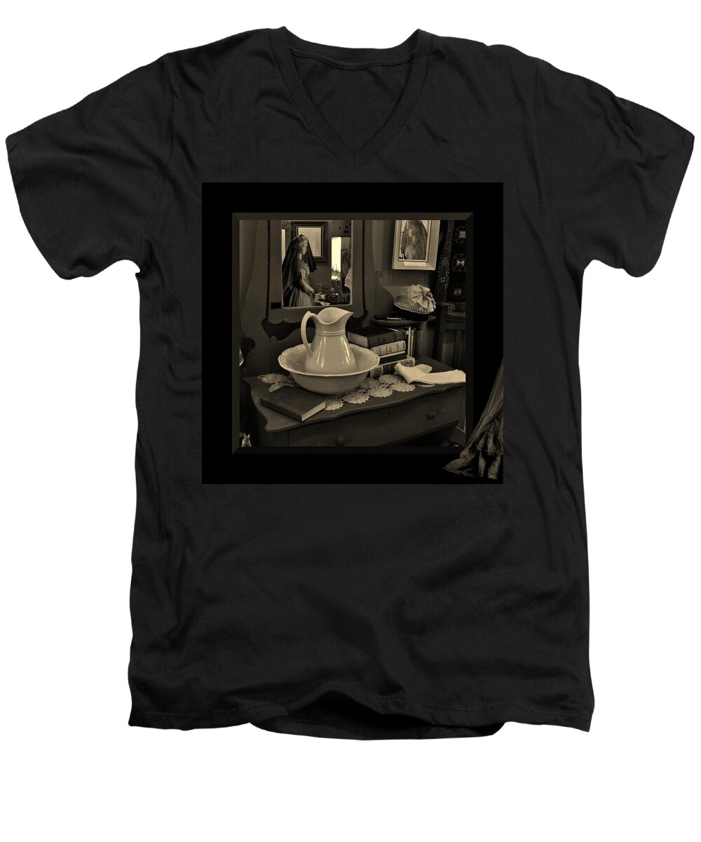 Western Men's V-Neck T-Shirt featuring the photograph Old Reflections by Barbara St Jean