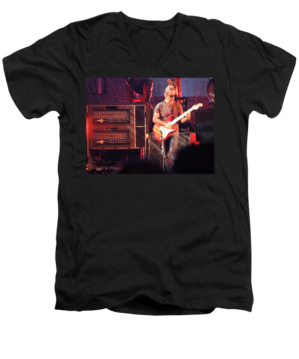 Tim Reynolds Men's V-Neck T-Shirt featuring the photograph One of the greatest guitar player ever by Aaron Martens