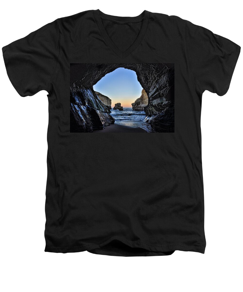 Http://www.facebook.com/spectralight Men's V-Neck T-Shirt featuring the photograph Pacific Coast - 2 by Mark Madere