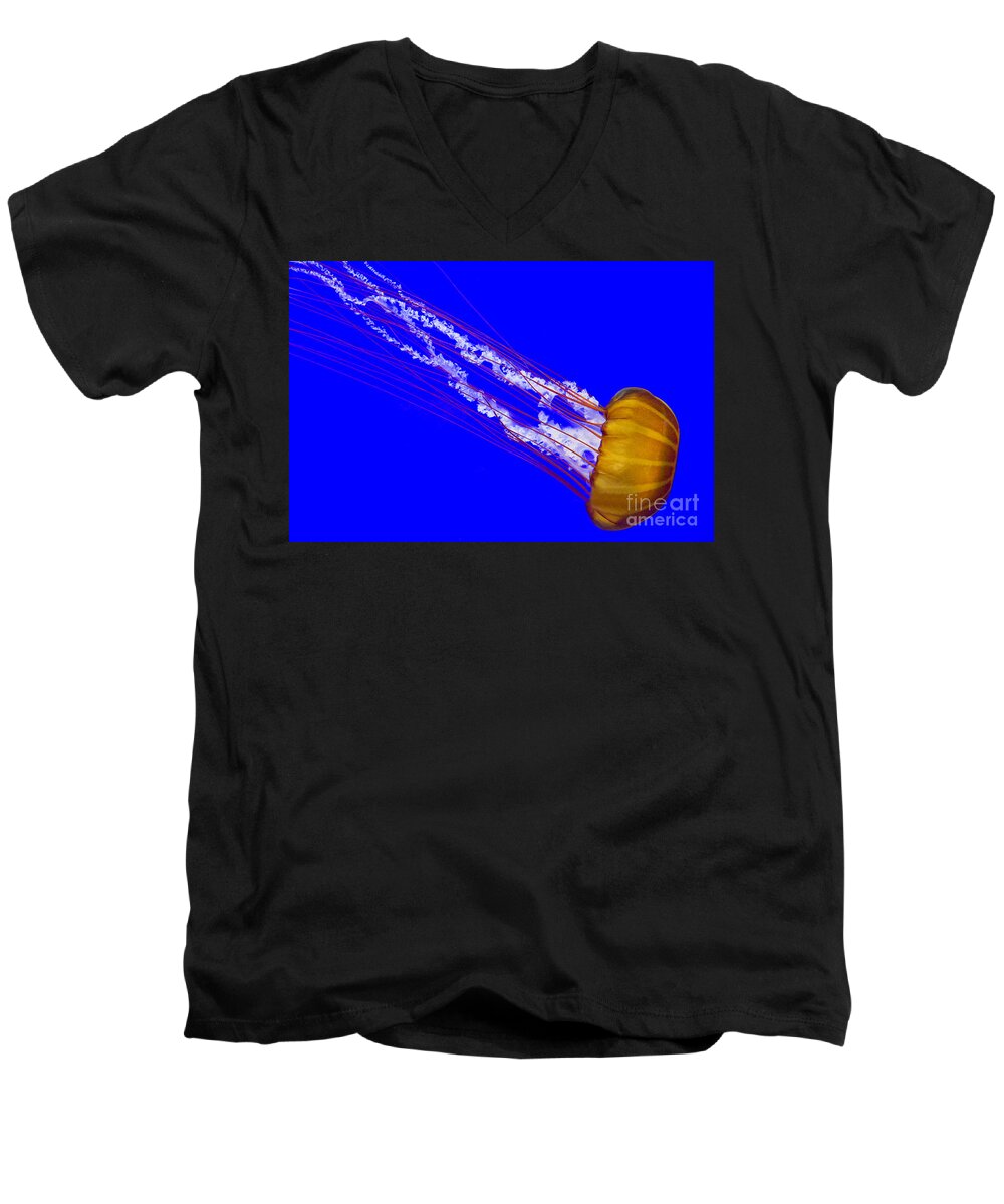 Central Men's V-Neck T-Shirt featuring the photograph Pacific Sea Nettle by Nick Boren
