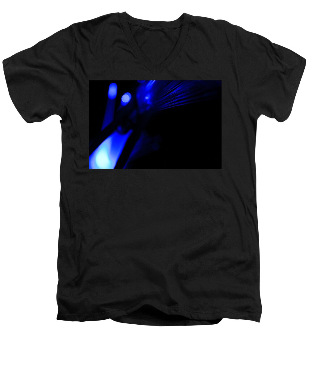 Abstract Men's V-Neck T-Shirt featuring the photograph Paint it Black by Dazzle Zazz