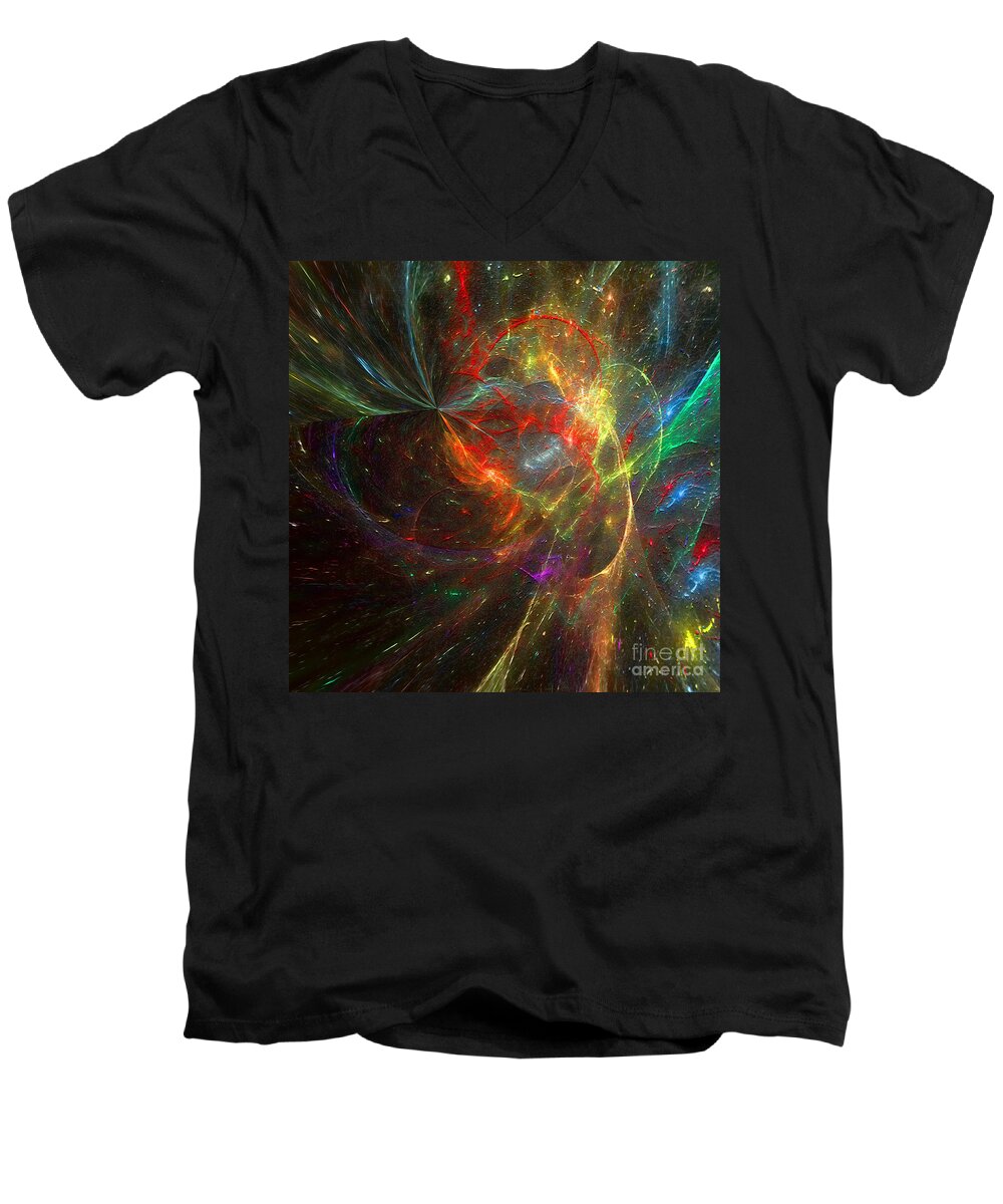 Hotel Art Men's V-Neck T-Shirt featuring the digital art Painting the Heavens by Margie Chapman