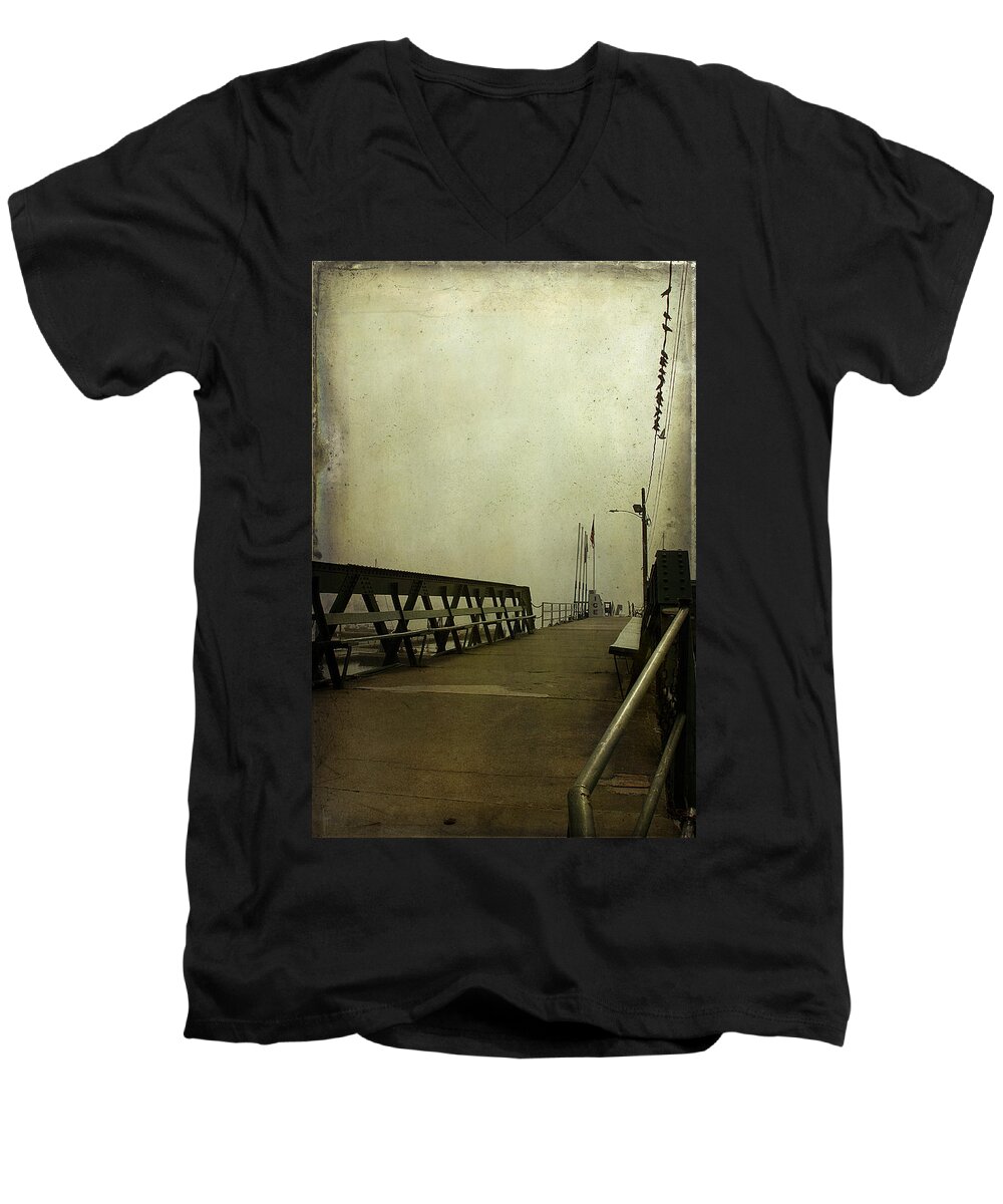 Pier Men's V-Neck T-Shirt featuring the photograph Pier by Cindi Ressler