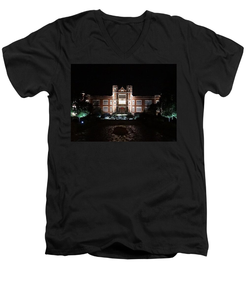 United Methodist Men's V-Neck T-Shirt featuring the photograph Pioneer Hall by Keith Stokes