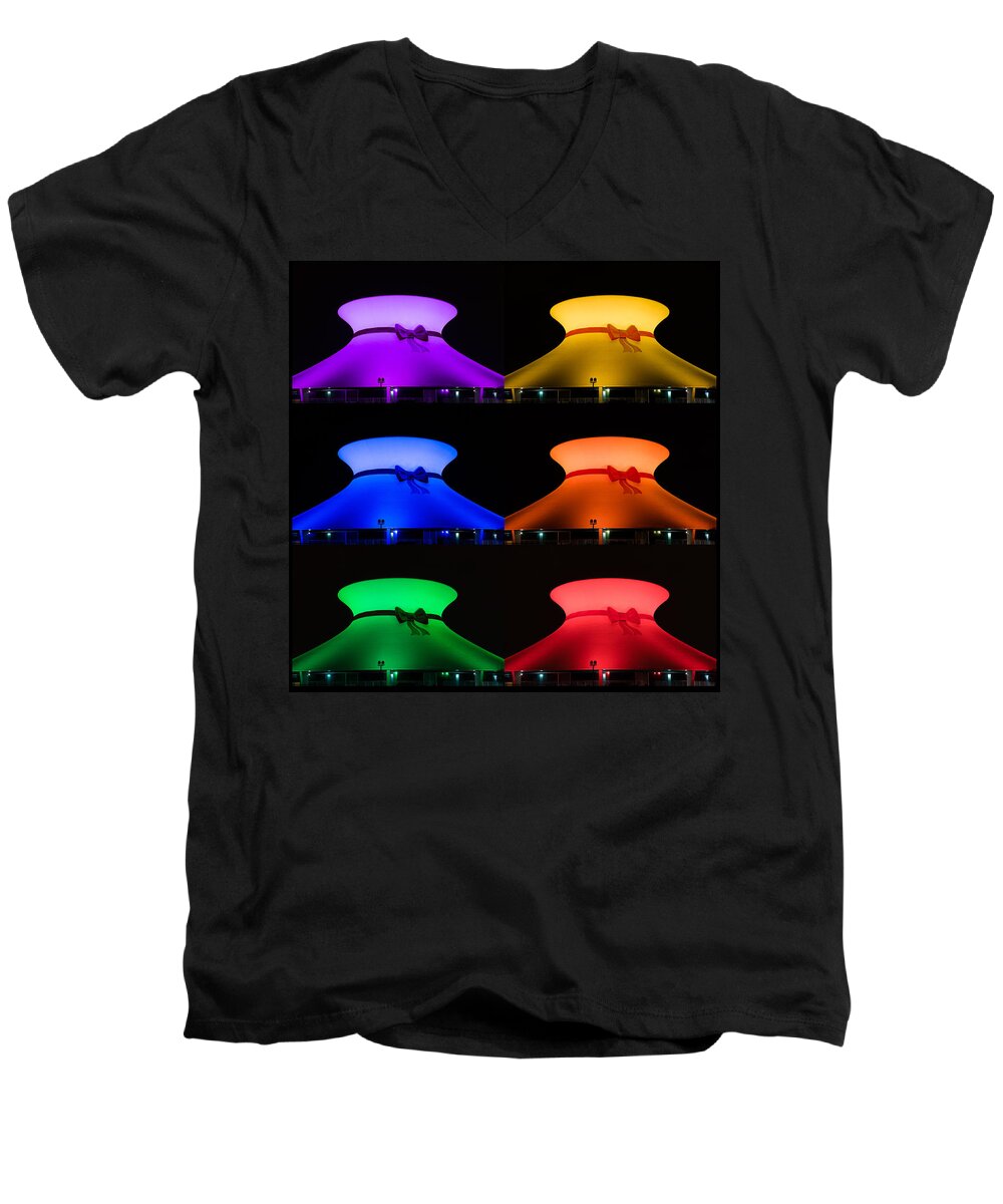 St. Louis Science Center Men's V-Neck T-Shirt featuring the photograph Planetarium Rainbow by Scott Rackers