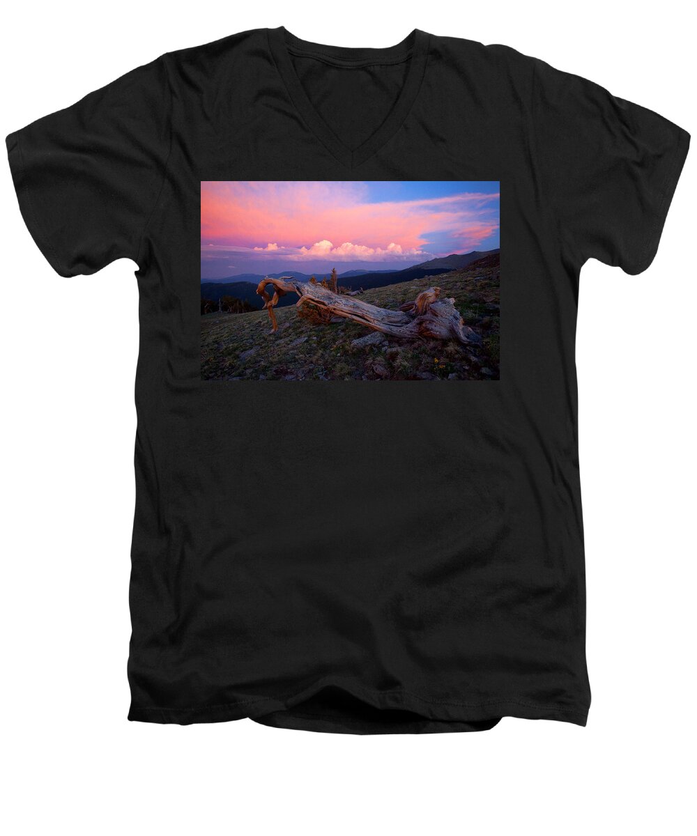 Sunsets Men's V-Neck T-Shirt featuring the photograph Point of Reference by Jim Garrison