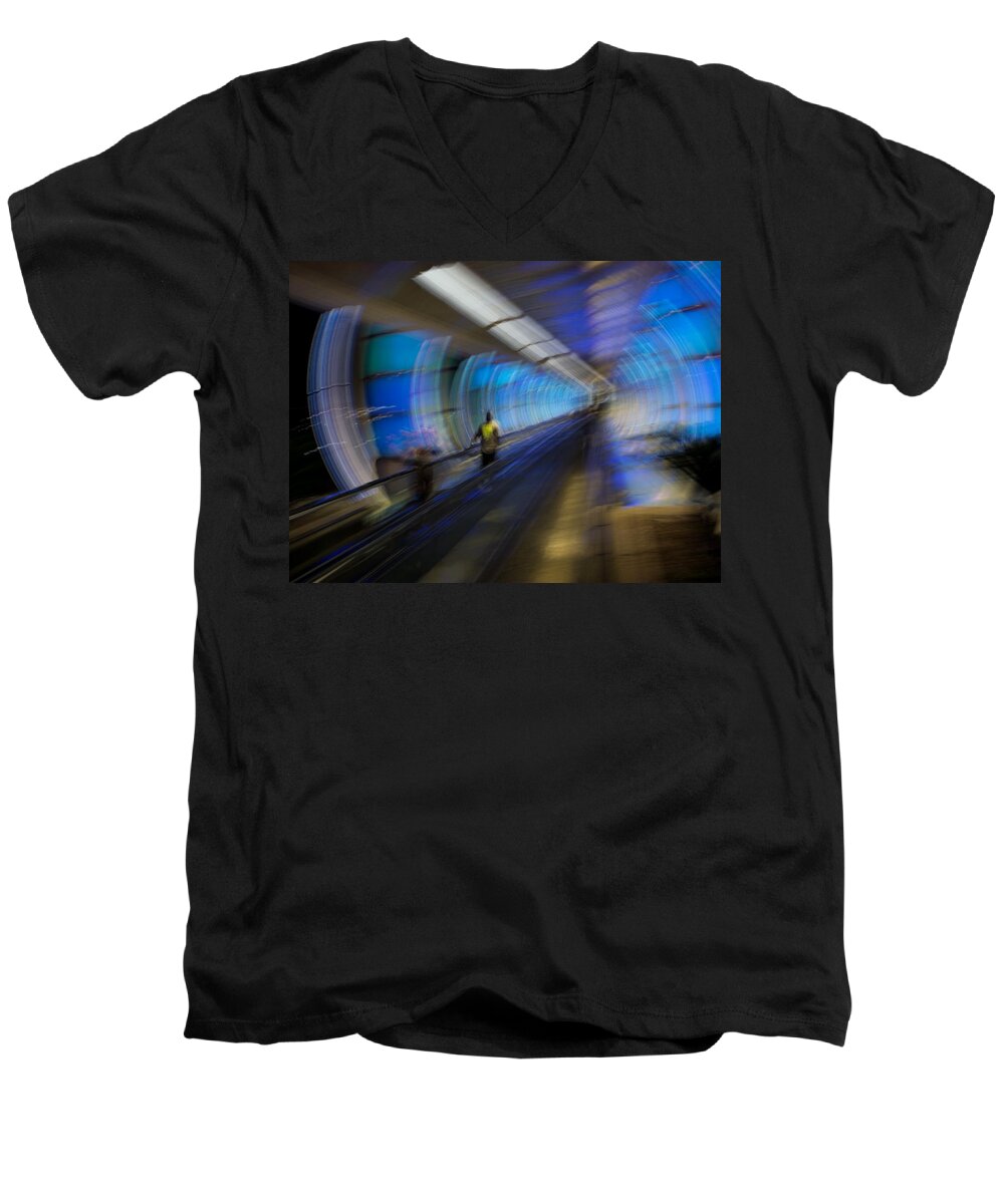 Impressionist Men's V-Neck T-Shirt featuring the photograph Quantum Tunneling by Alex Lapidus