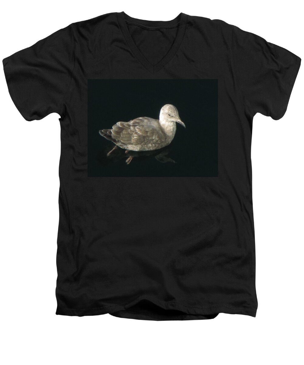 Seagull Men's V-Neck T-Shirt featuring the photograph Refections of a Gull by Jennifer Wheatley Wolf