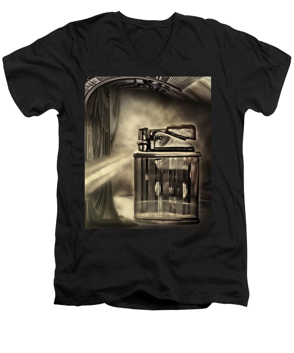 Lighter Men's V-Neck T-Shirt featuring the photograph Retro Deco by John Anderson