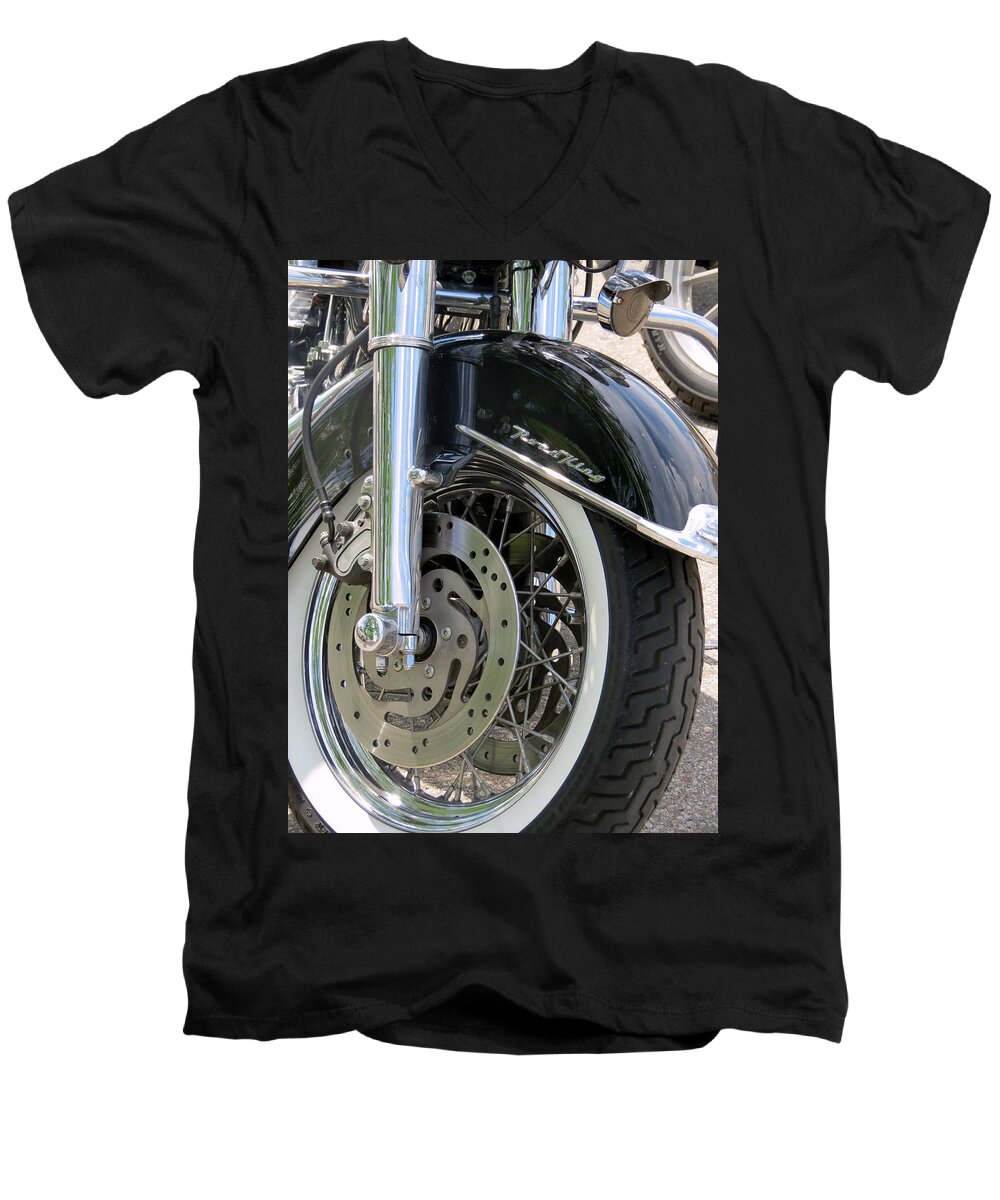 Harley Davidson Men's V-Neck T-Shirt featuring the photograph Road King by Kay Novy