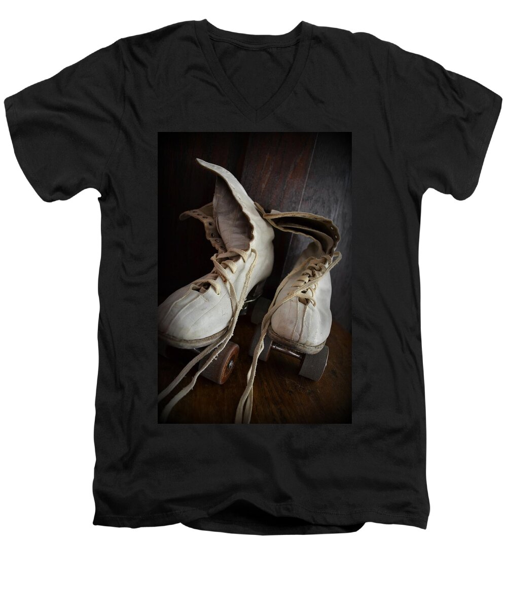Roller Skate Men's V-Neck T-Shirt featuring the photograph Roll Away by Michelle Calkins
