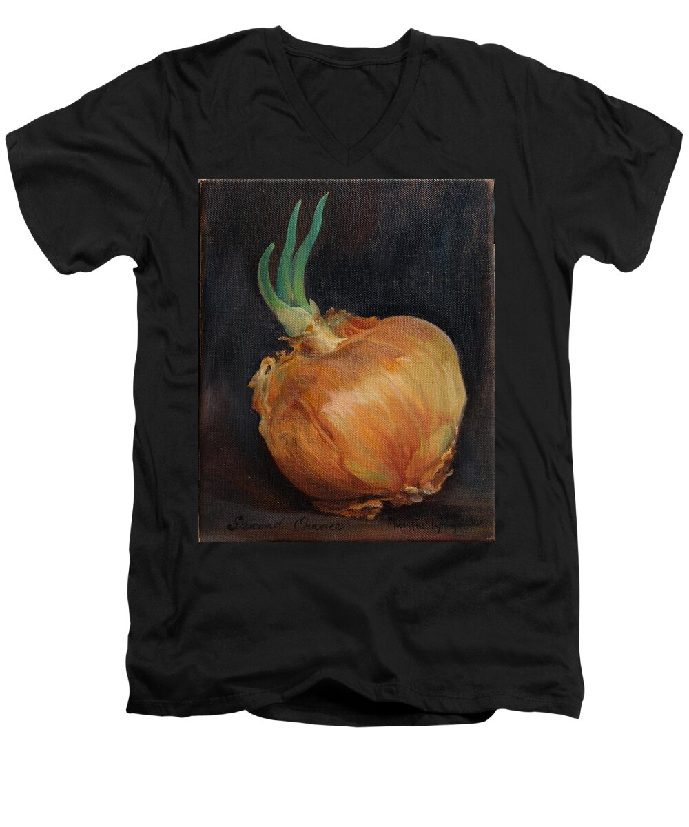 Onion Men's V-Neck T-Shirt featuring the painting Second Chance by Christine Lytwynczuk