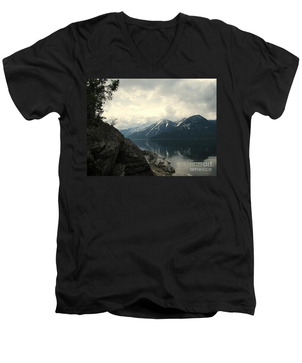 Kootenay Men's V-Neck T-Shirt featuring the photograph Selkirks in the Spring by Leone Lund