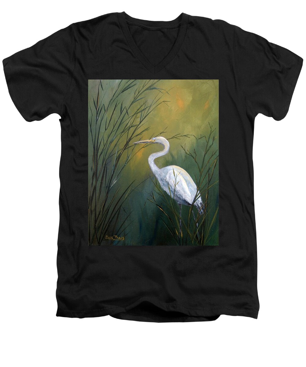 Louisiana Art Men's V-Neck T-Shirt featuring the painting Serenity by Suzanne Theis