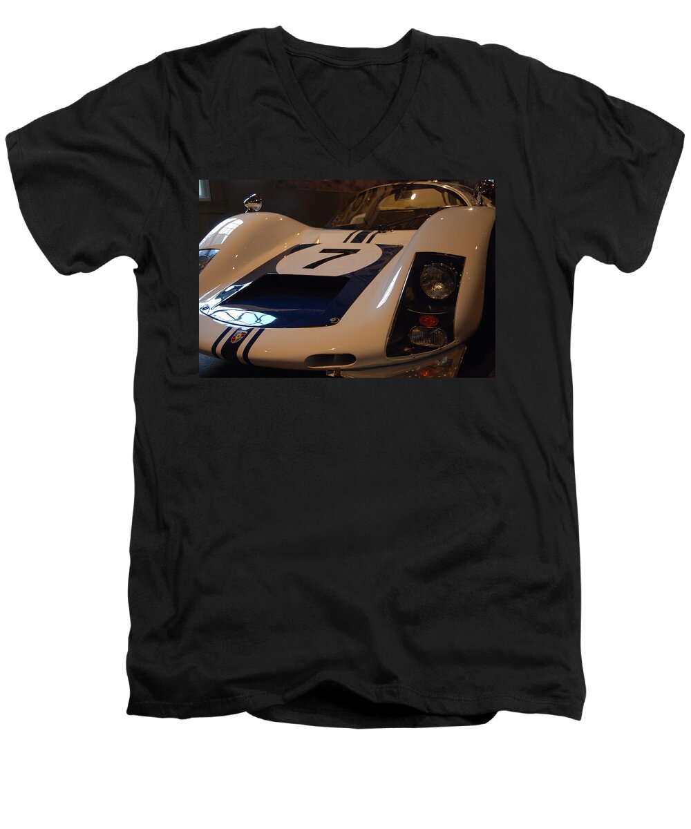 Automobiles Men's V-Neck T-Shirt featuring the photograph Seven by John Schneider