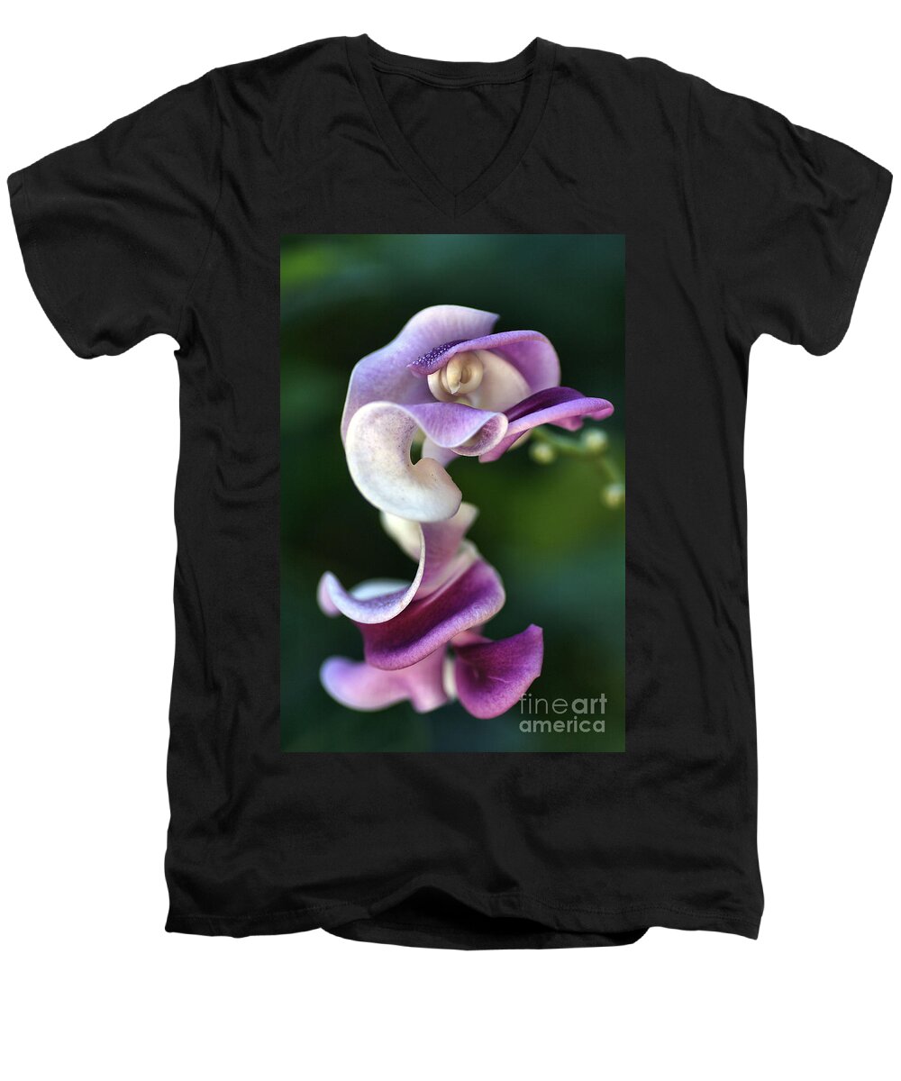 Corkscrew Vine Flower Men's V-Neck T-Shirt featuring the photograph Snail Flower by Joy Watson
